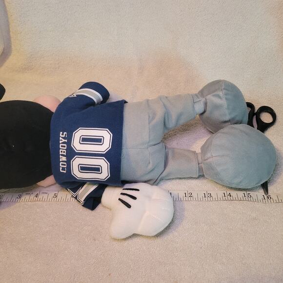 DISNEY NFL Dallas Cowboys Mickey Mouse 15" Stuffed Plush Football Jersey 00 - Picture 4 of 6